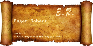 Egger Róbert névjegykártya